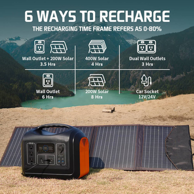 Draagbare zonne-energiecentrale 600W 595.2Wh voor buiten Kamperen Reizen Jagen Blackout