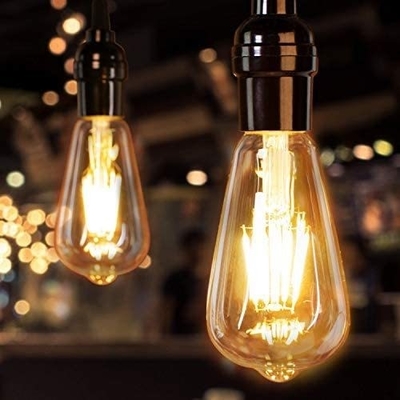 AC stroomvoorziening Vintage Amber Glass ST19 LED gloeilamp Dimmable 40W vervanging Warm Candle Medium Base